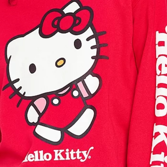 "NEW" Hello Kitty Red Pullover Crewneck Sweatshirt Women's 1X - Picture 2 of 5